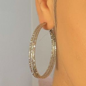 Silver detailed hoops
